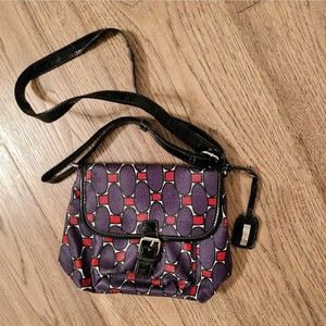 Nine & Co. Purple & Red Patterned Crossbody Purse Bag